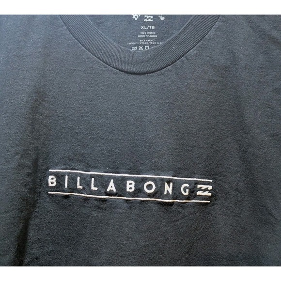 BILLABONG Black Embroidered Graphic Logo T-shirt Men's Size XL - Picture 2 of 7